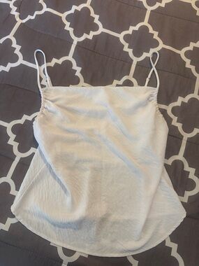 Timing White Satin Spaghetti Strap Cami